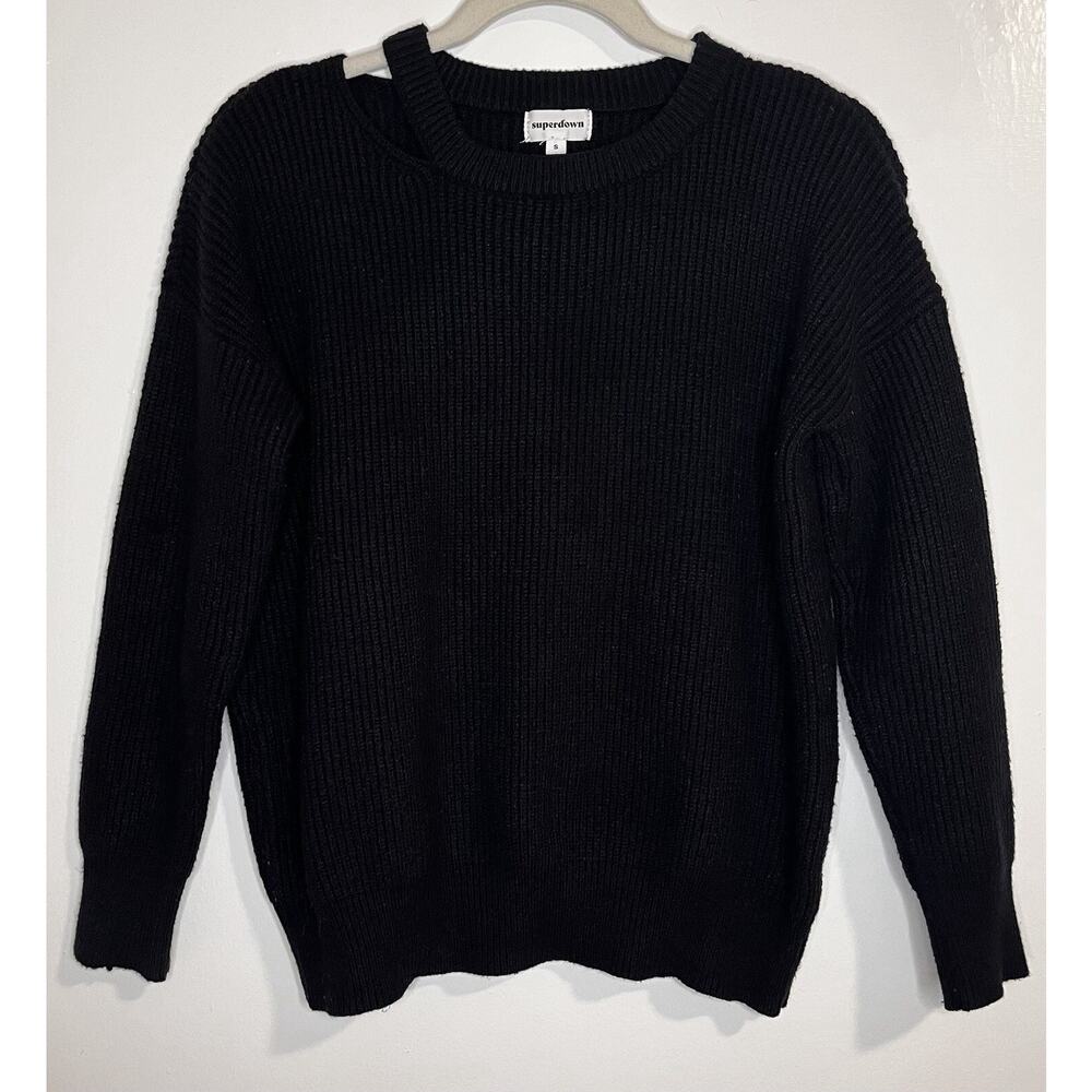Superdown S Black Cutout Sweater